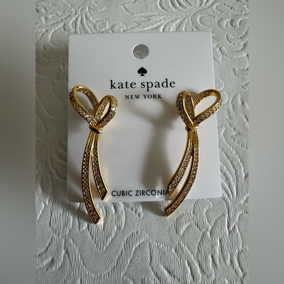 Kate Spade pavé bow drop earrings - Picture 3 of 3